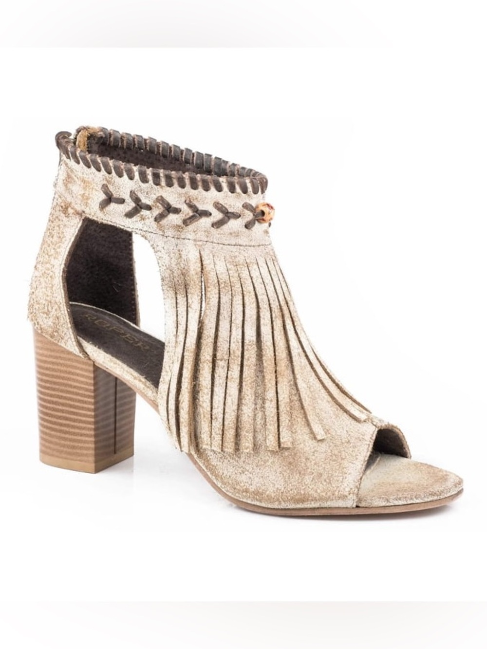 Roper Women's Casuals Bettina - Vintage Tan Suede / Fringe Mule